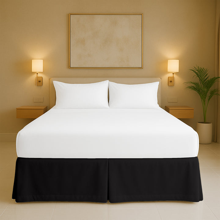 Microfiber pleated bed skirt for full beds with soft finish