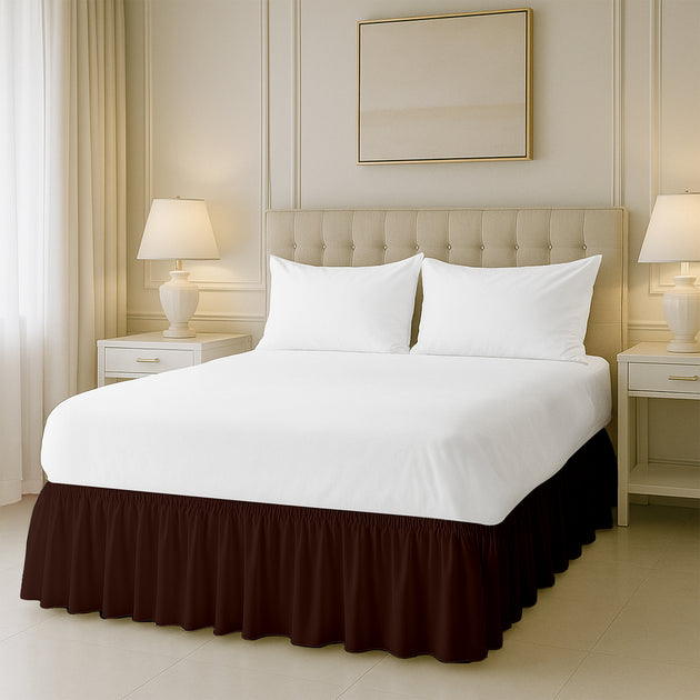 Microfiber wrap-around bed skirt easy to put on full beds
