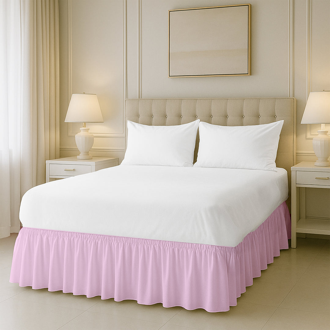 Microfiber wrap-around bed skirt easy to put on full beds