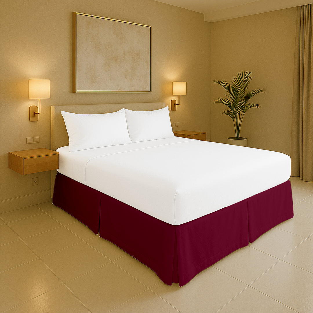 Cotton-like microfiber pleated dust ruffles bed skirts