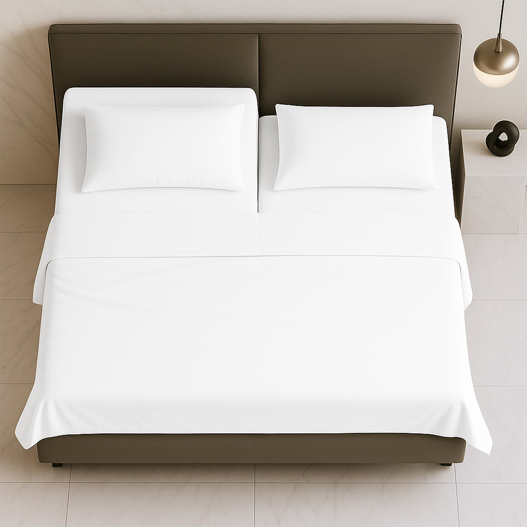 Luxury 600 TC split top sheets king size with smooth finish