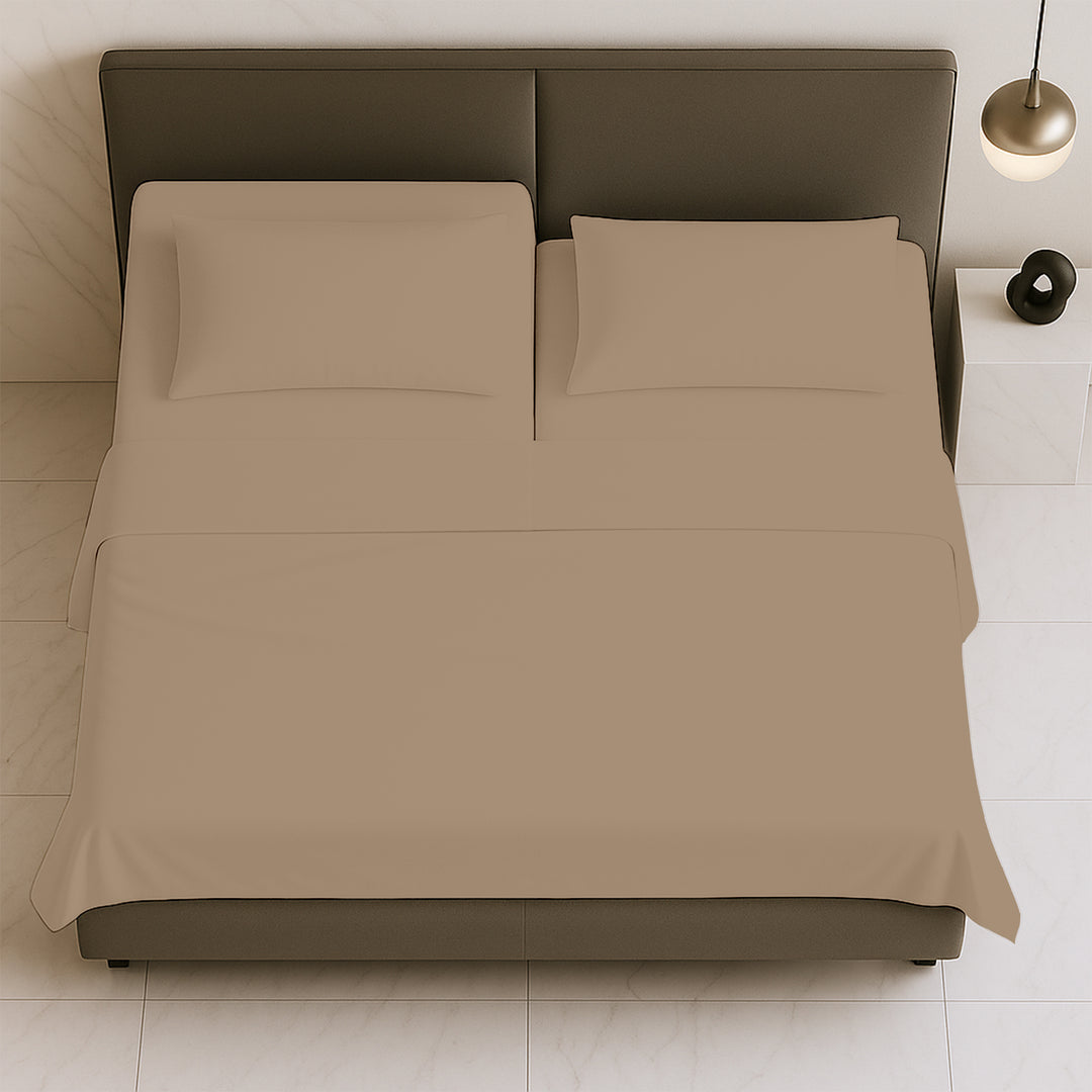 Luxury 600 TC split top sheets king size with smooth finish