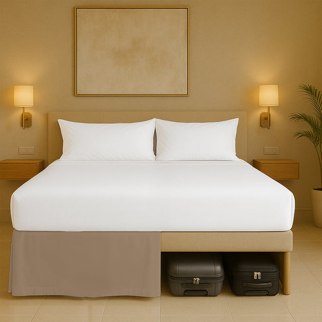 Cotton-like microfiber pleated dust ruffles bed skirts