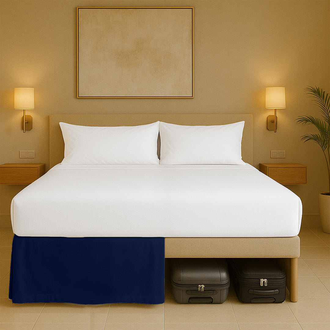 Microfiber pleated bed skirt for full beds with soft finish