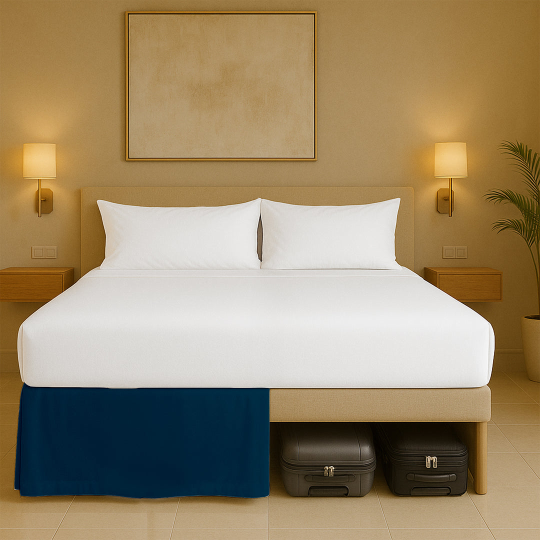 Cotton-like microfiber pleated dust ruffles bed skirts