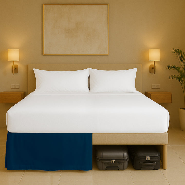 Cotton-like microfiber pleated dust ruffles bed skirts