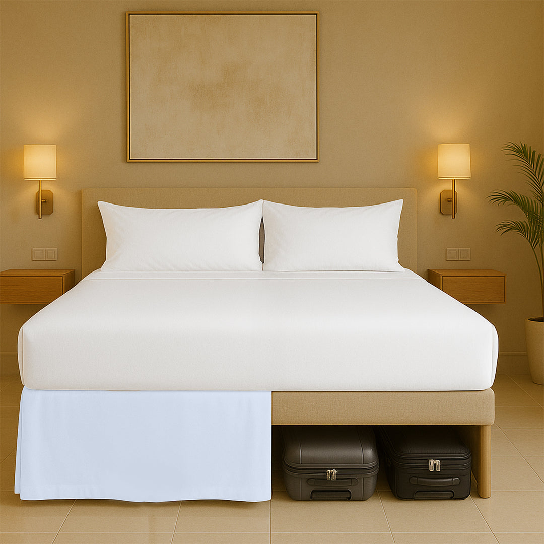 Cotton-like microfiber pleated dust ruffles bed skirts