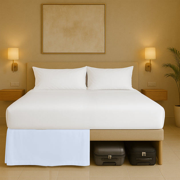 Cotton-like microfiber pleated dust ruffles bed skirts