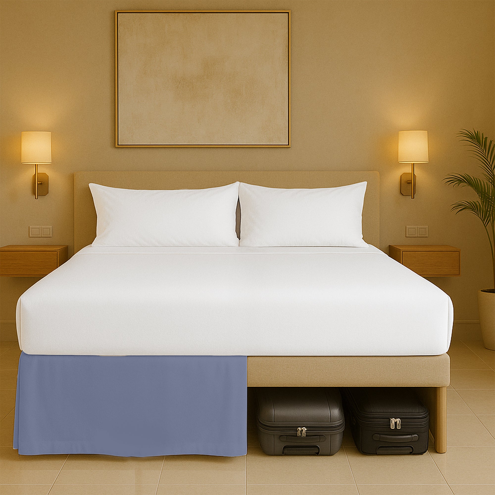 Cotton-like microfiber pleated dust ruffles bed skirts