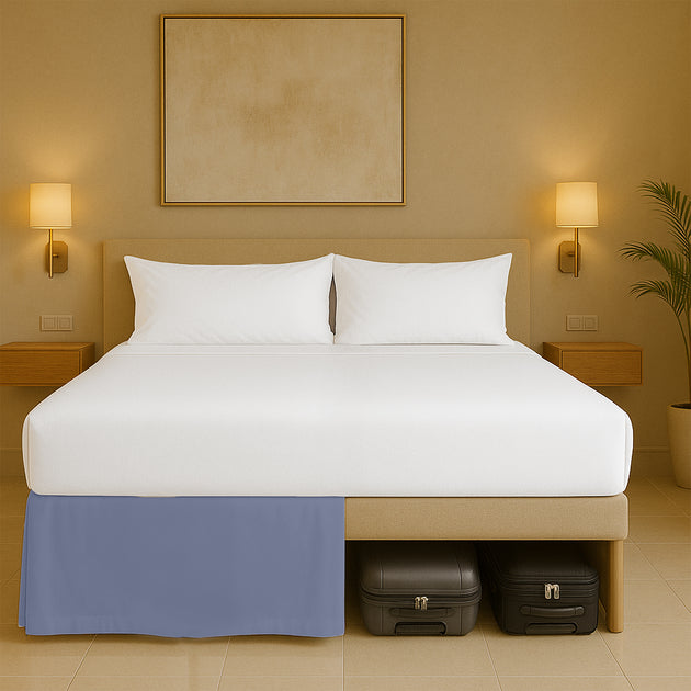 Cotton-like microfiber pleated dust ruffles bed skirts