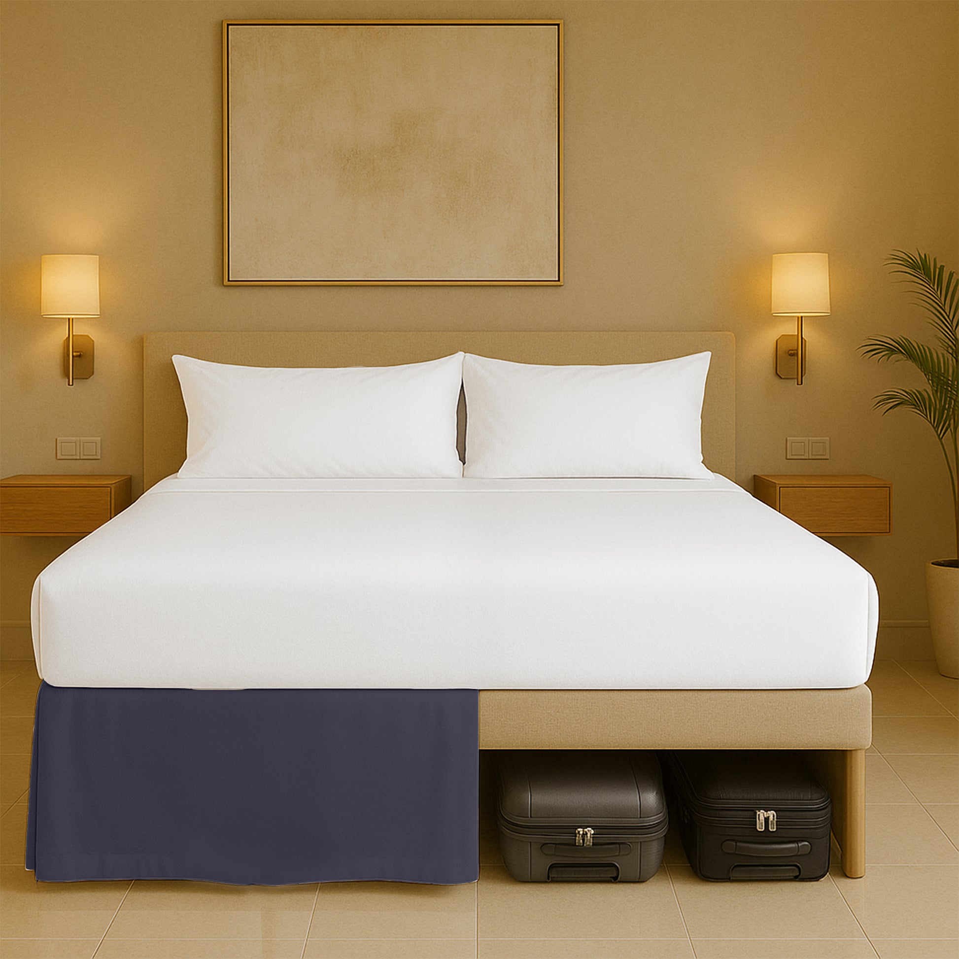 Cotton-like microfiber pleated dust ruffles bed skirts