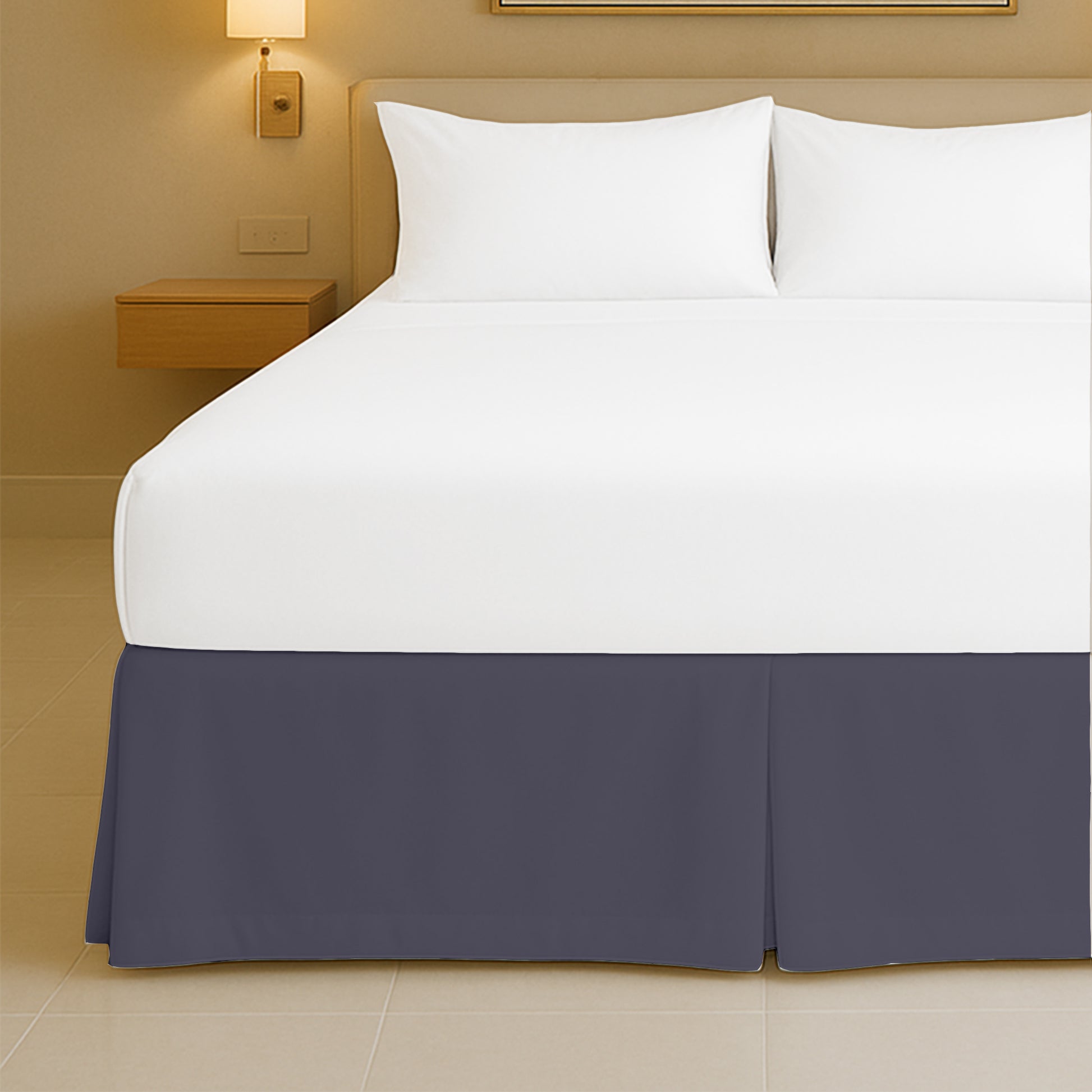 Cotton-like microfiber pleated dust ruffles bed skirts