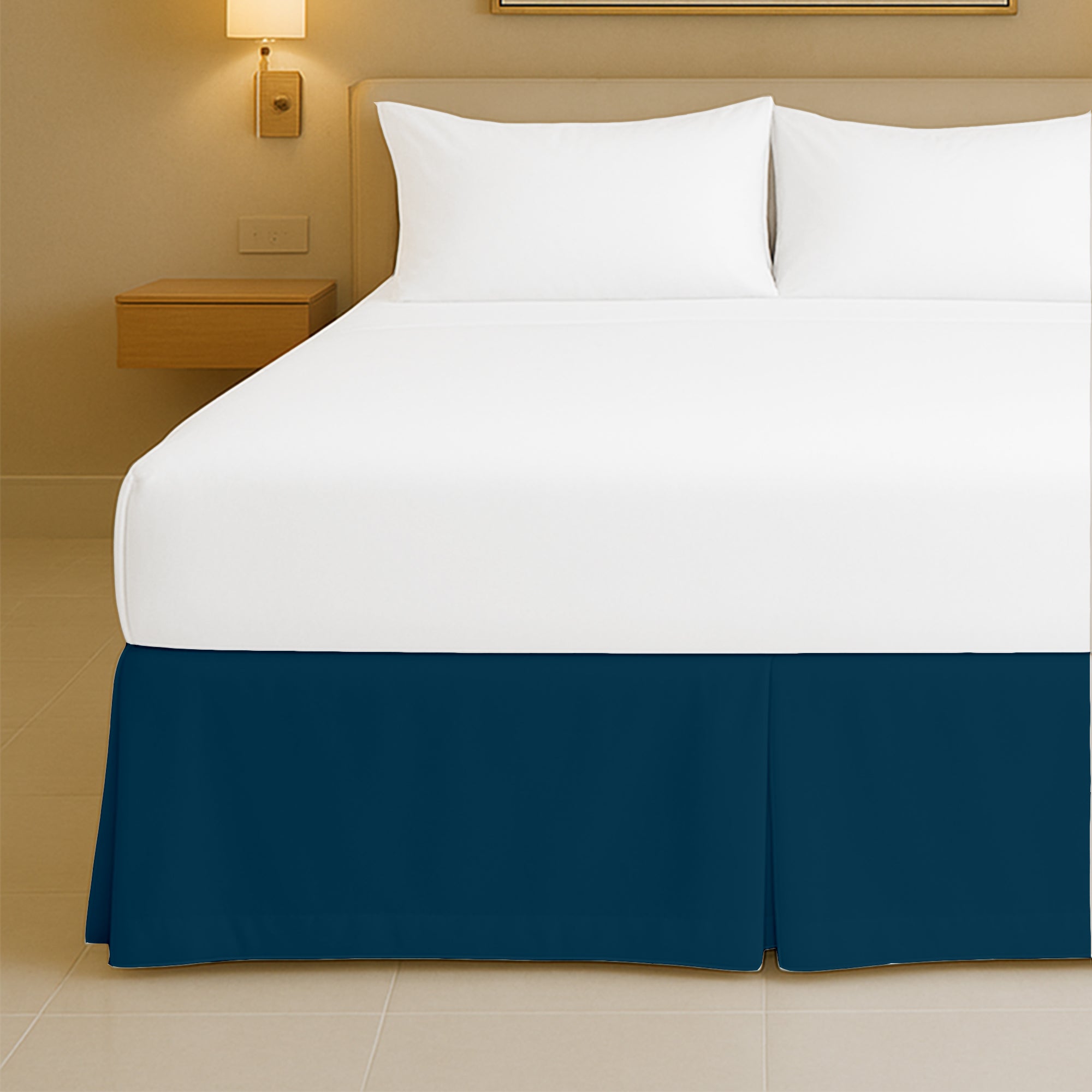 Microfiber pleated bed skirt for full beds with soft finish