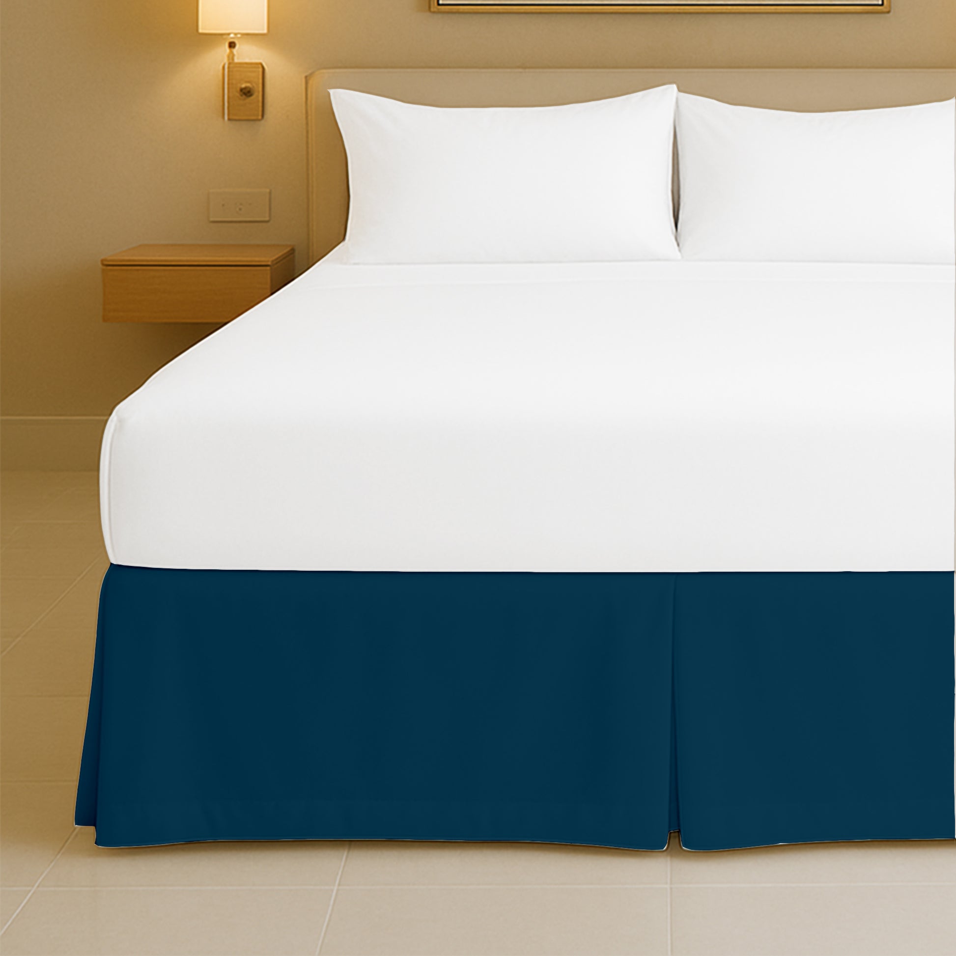 Microfiber pleated bed skirt for full beds with soft finish