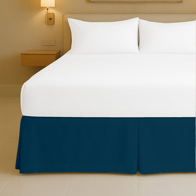 Microfiber pleated bed skirt for full beds with soft finish