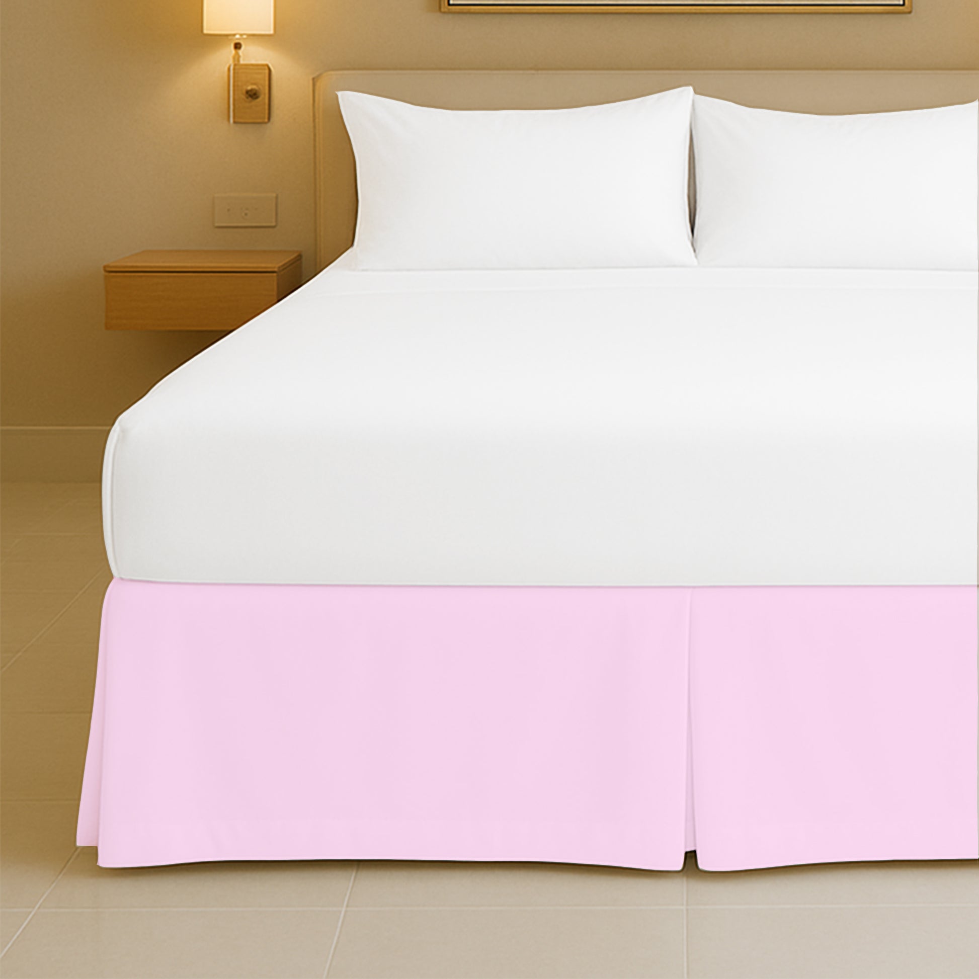 Microfiber pleated bed skirt for full beds with soft finish
