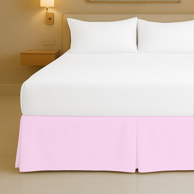 Microfiber pleated bed skirt for full beds with soft finish