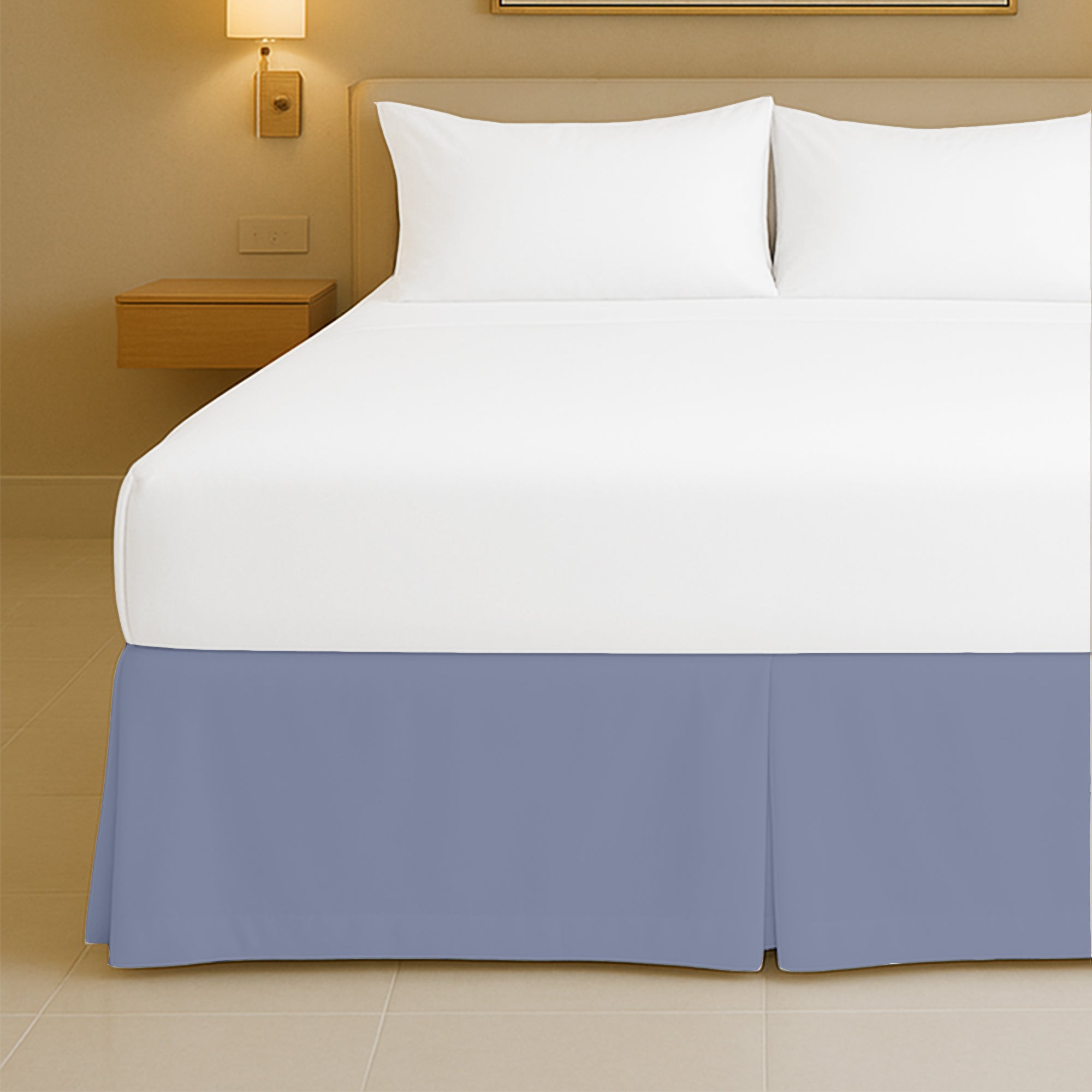 Microfiber pleated bed skirt for full beds with soft finish