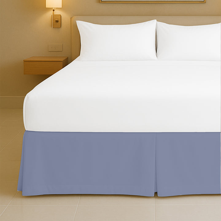 Microfiber pleated bed skirt for full beds with soft finish
