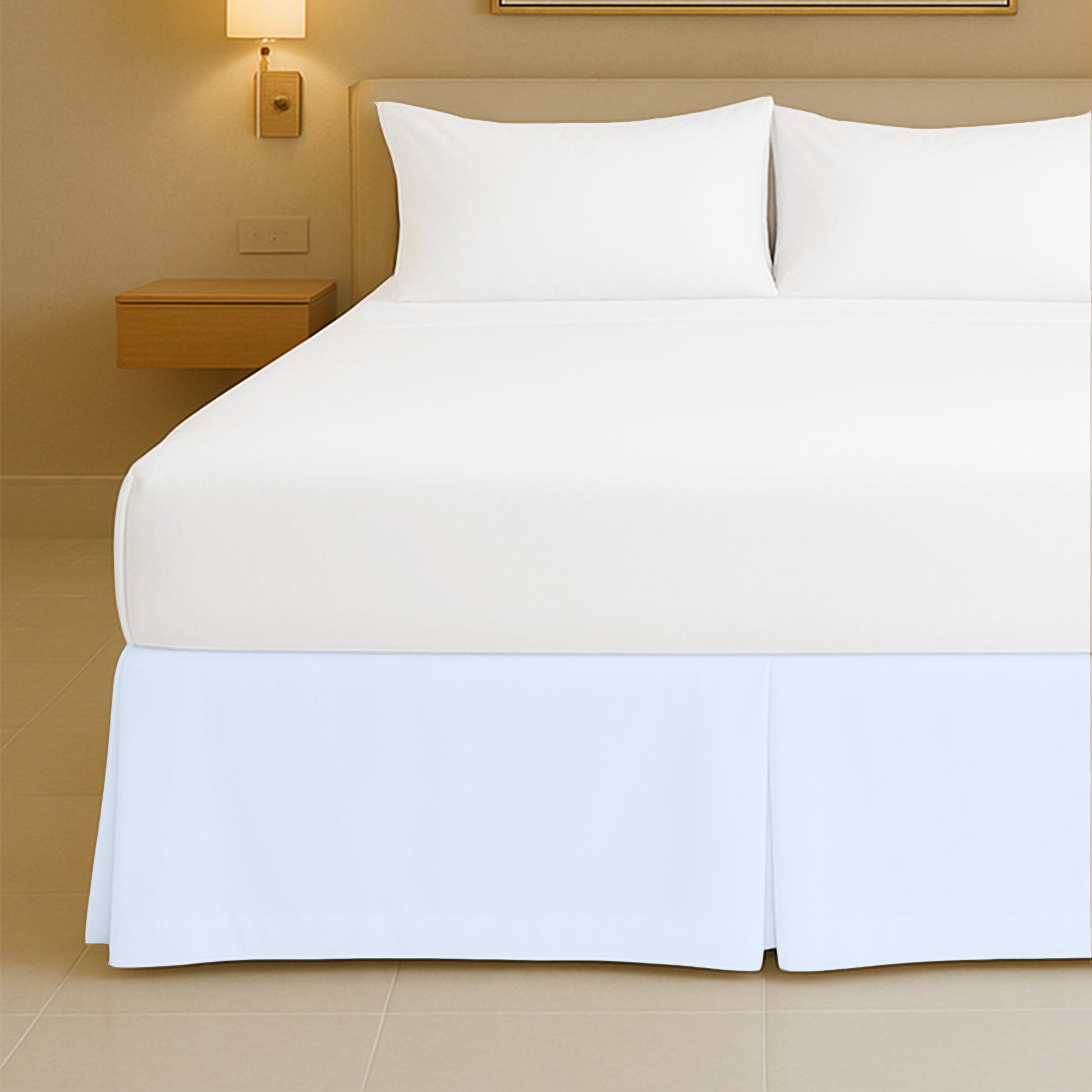 Microfiber pleated bed skirt for full beds with soft finish