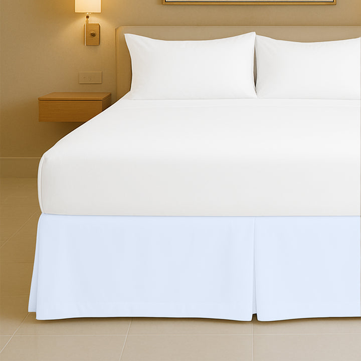 Microfiber pleated bed skirt for full beds with soft finish