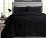 LUXURY BLACK PINCH PLEAT DUVET COVER