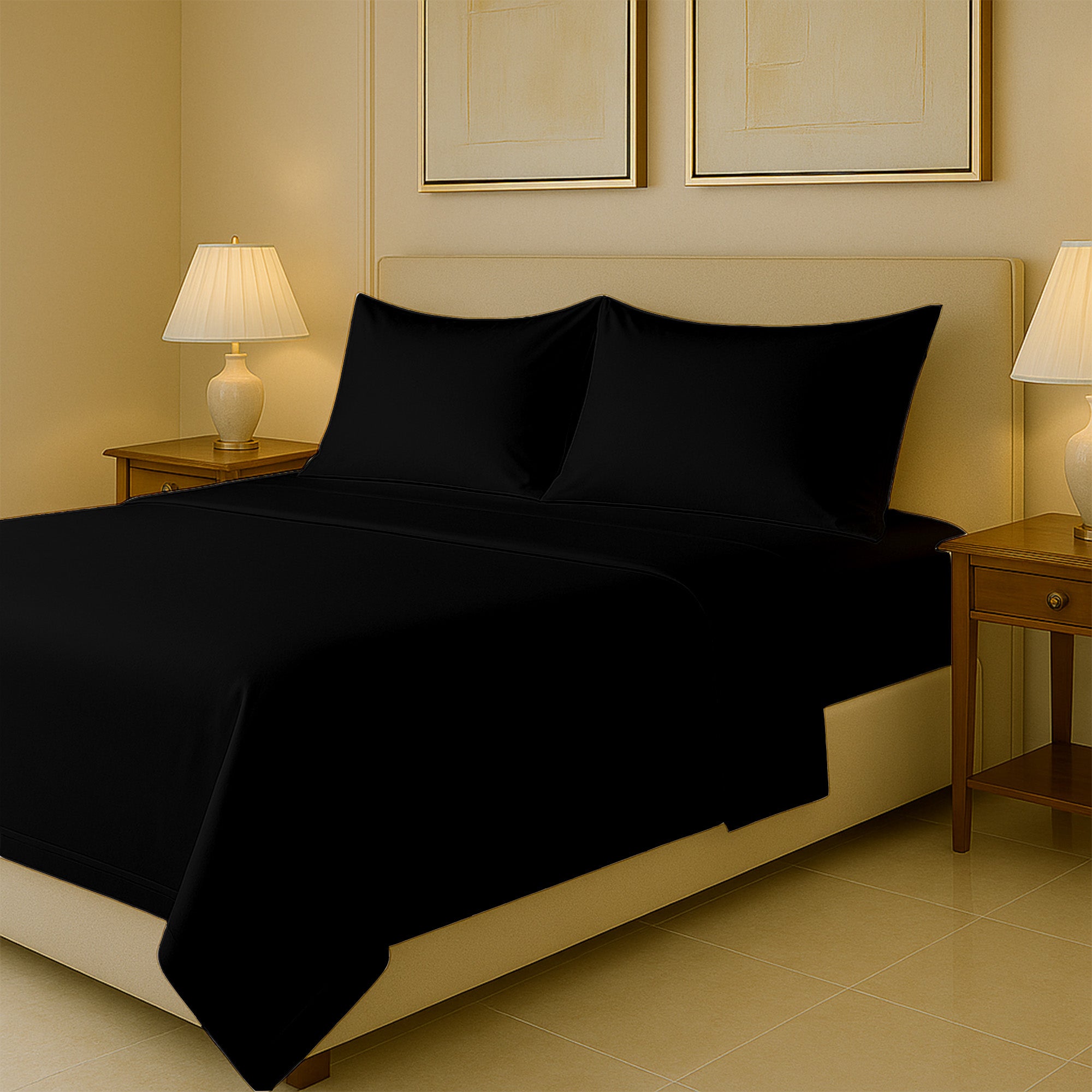 Egyptian cotton sheet set with fitted sheet and pillowcase
