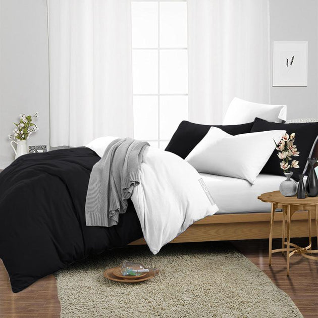 Black Reversible Duvet Cover