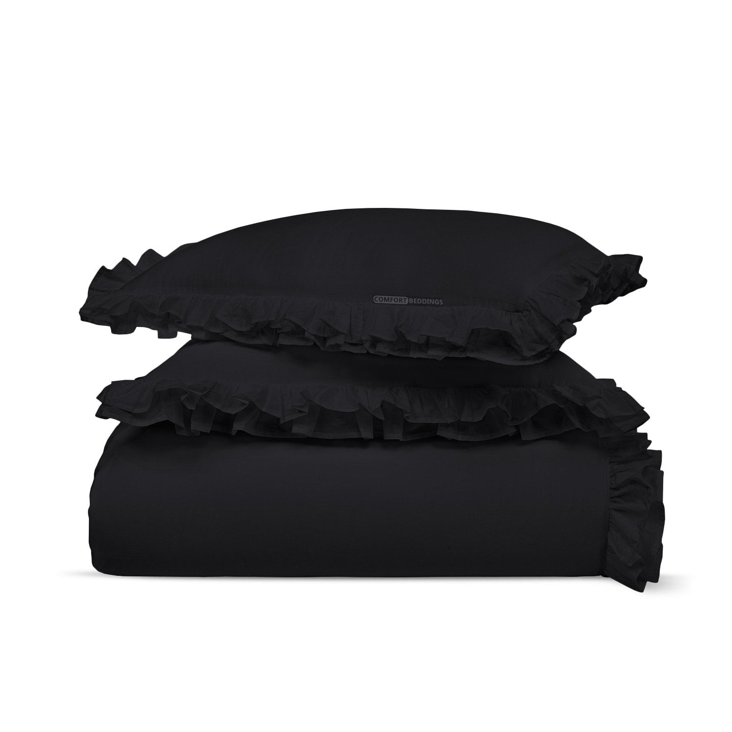 Black Trimmed Ruffle Duvet Cover