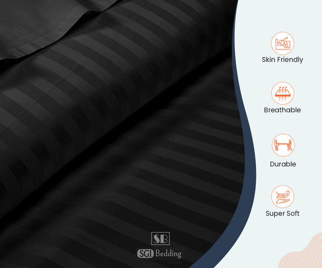 Black Stripe Queen Size Sheets