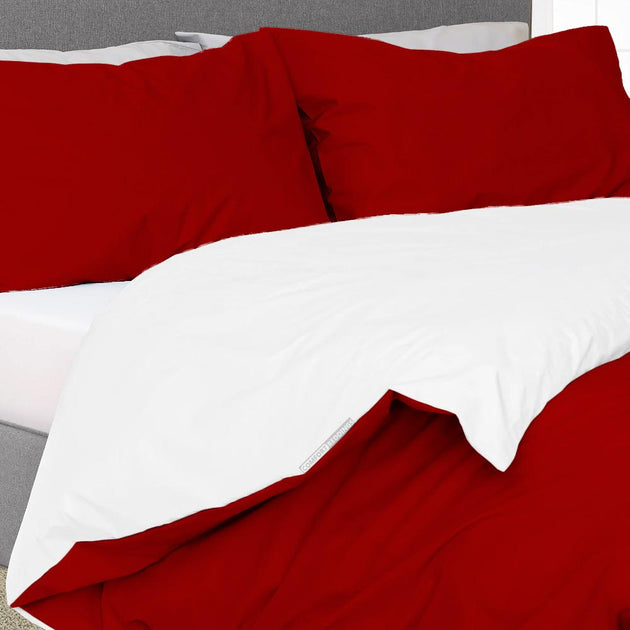 Blood Red Reversible Duvet Covers Set