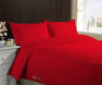 LUXURY BLOOD RED STRIPE DUVET COVER SET