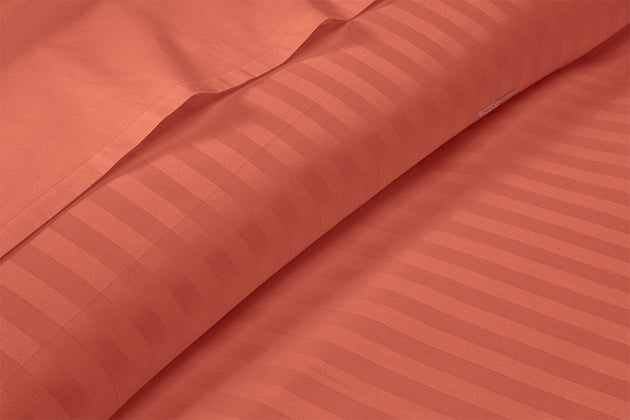 Brick red Stripe Split King Sheets Set