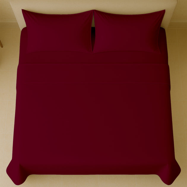 Luxury Sateen queen bed sheets neatly folded on bed