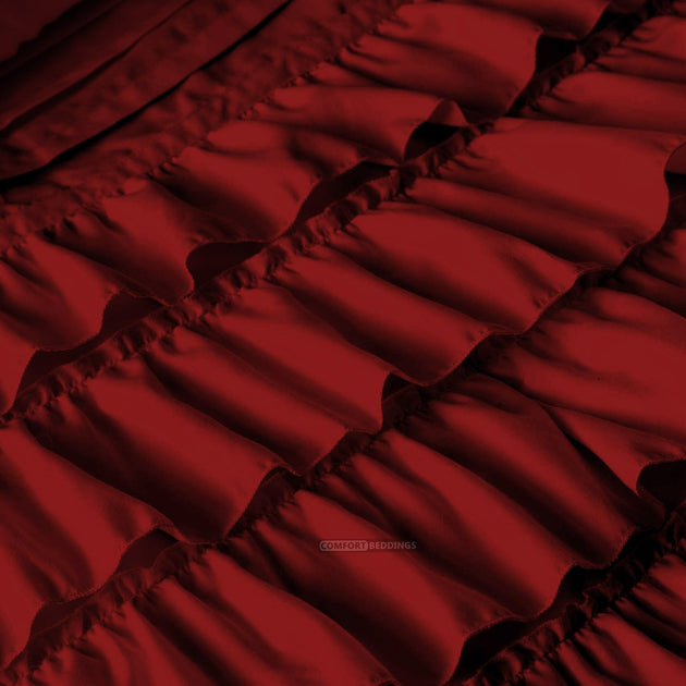 Burgundy Ruffle Duvet Covers