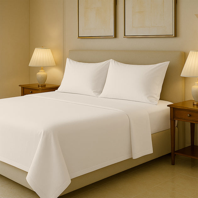  SGI Bedding 400 thread count cotton sheet set with flat sheet, fitted sheet, and pillowcases