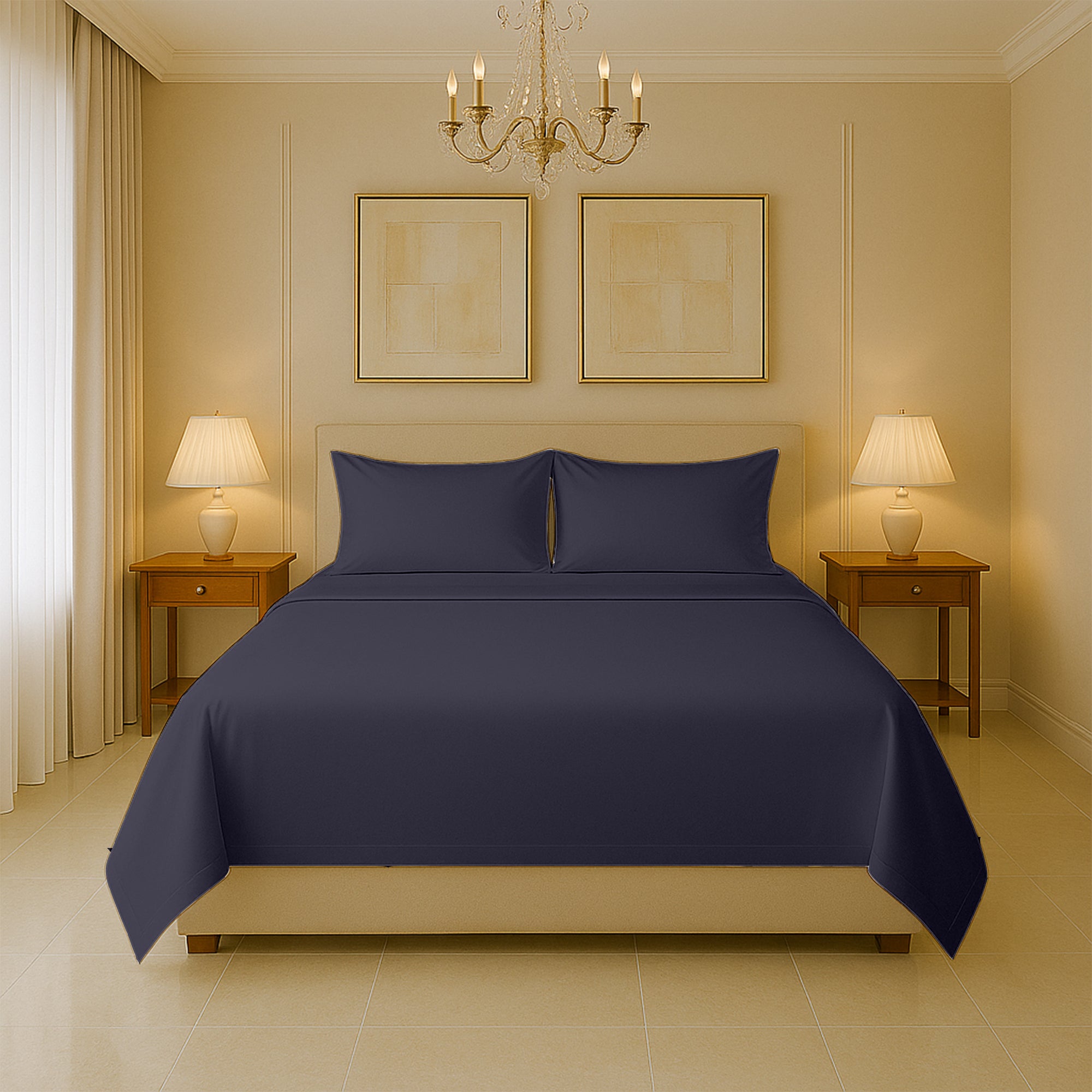  SGI Bedding 1000 thread count sheets set with flat sheet, fitted sheet, and pillowcases