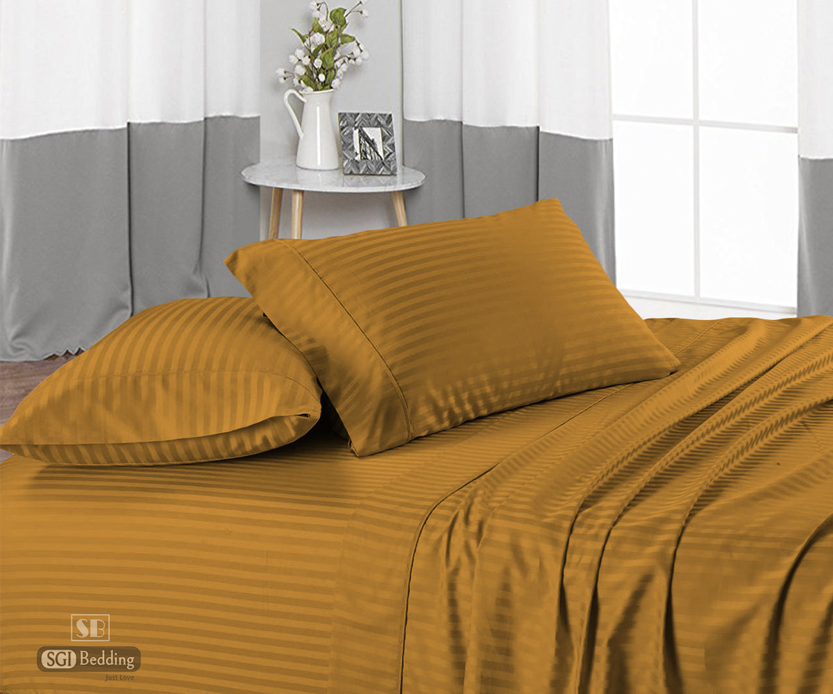 Dark Golden Stripe Sheets