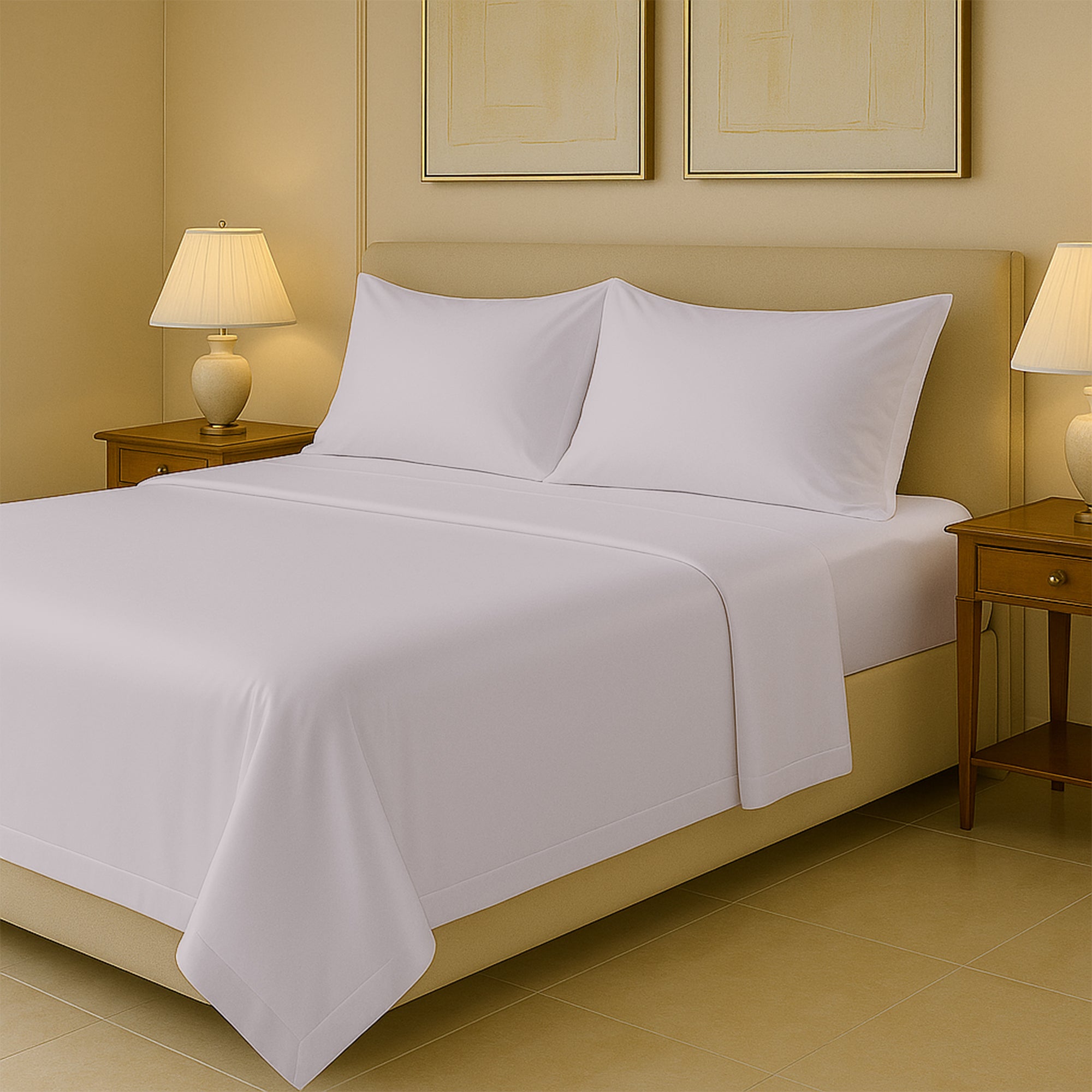 Luxury bamboo sheet set in cooling viscose fabric for king size bed