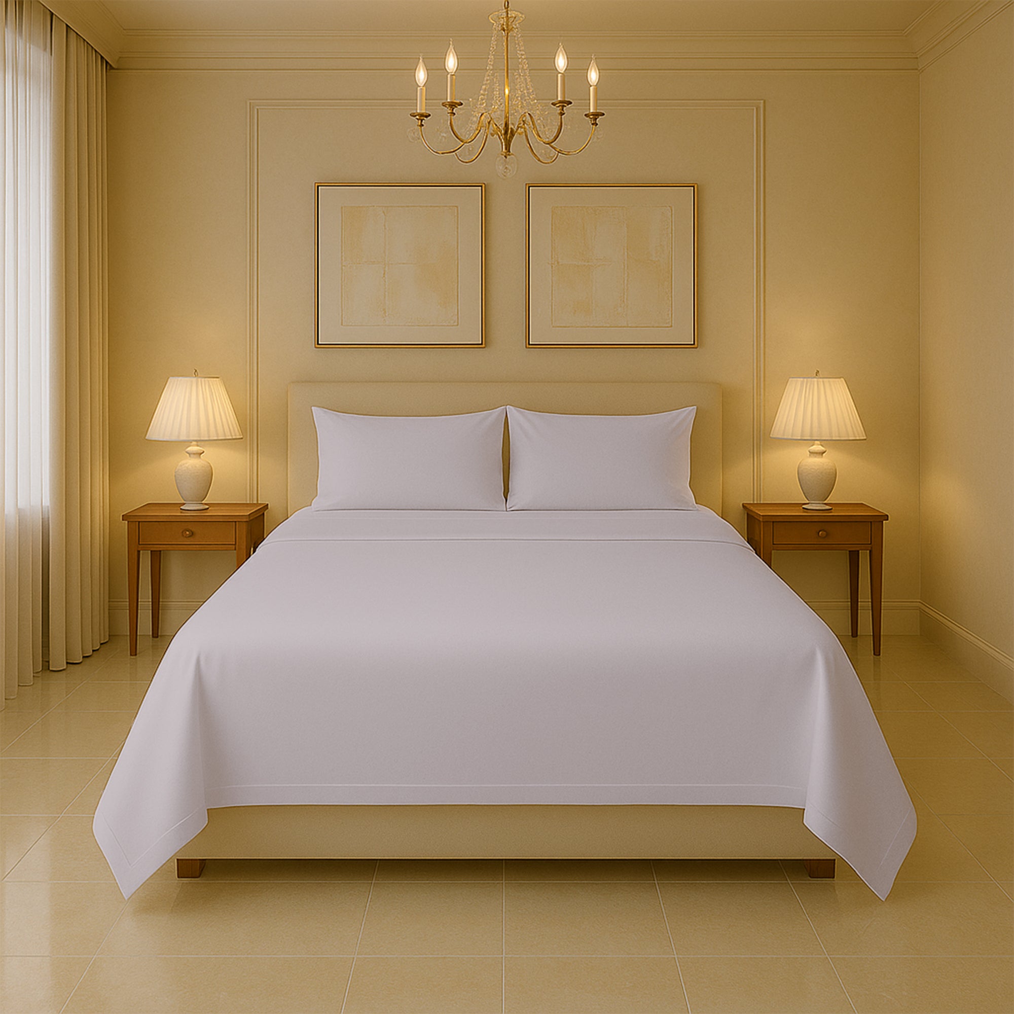 SGI Bedding 400 thread count cotton sheet set with flat sheet, fitted sheet, and pillowcases 