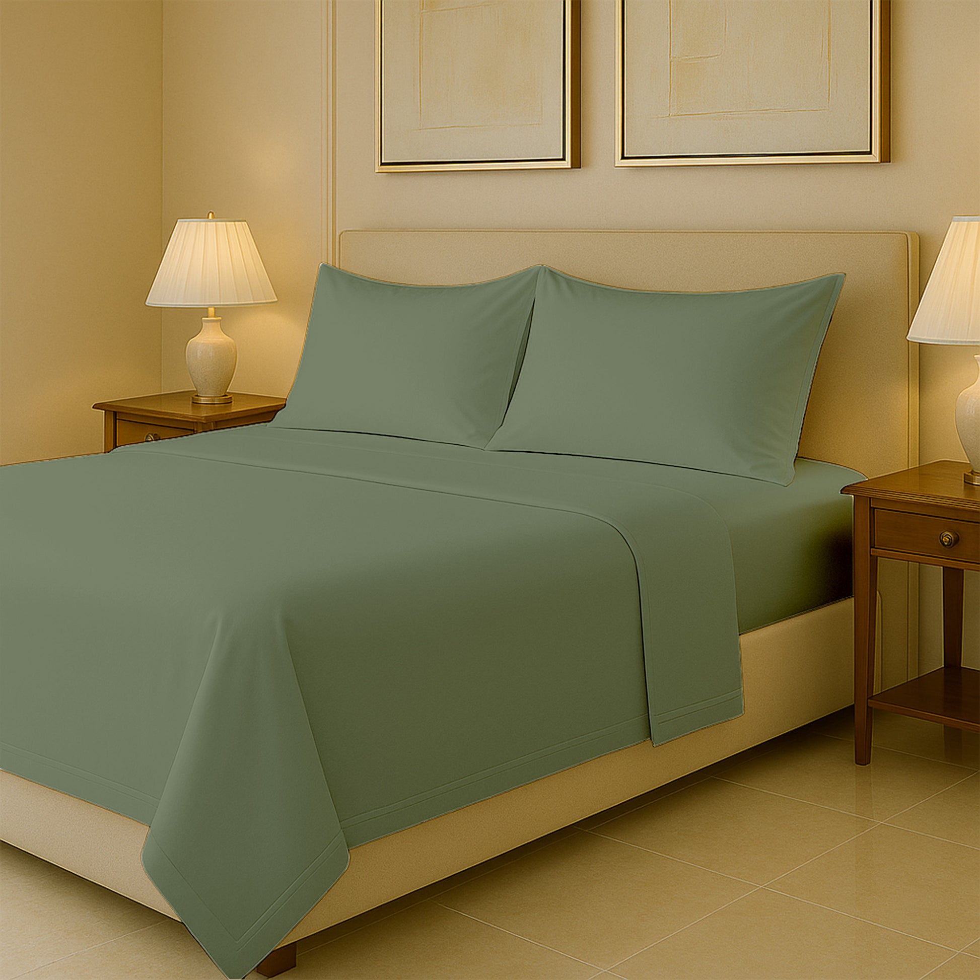 Egyptian cotton sheet set with fitted sheet and pillowcase