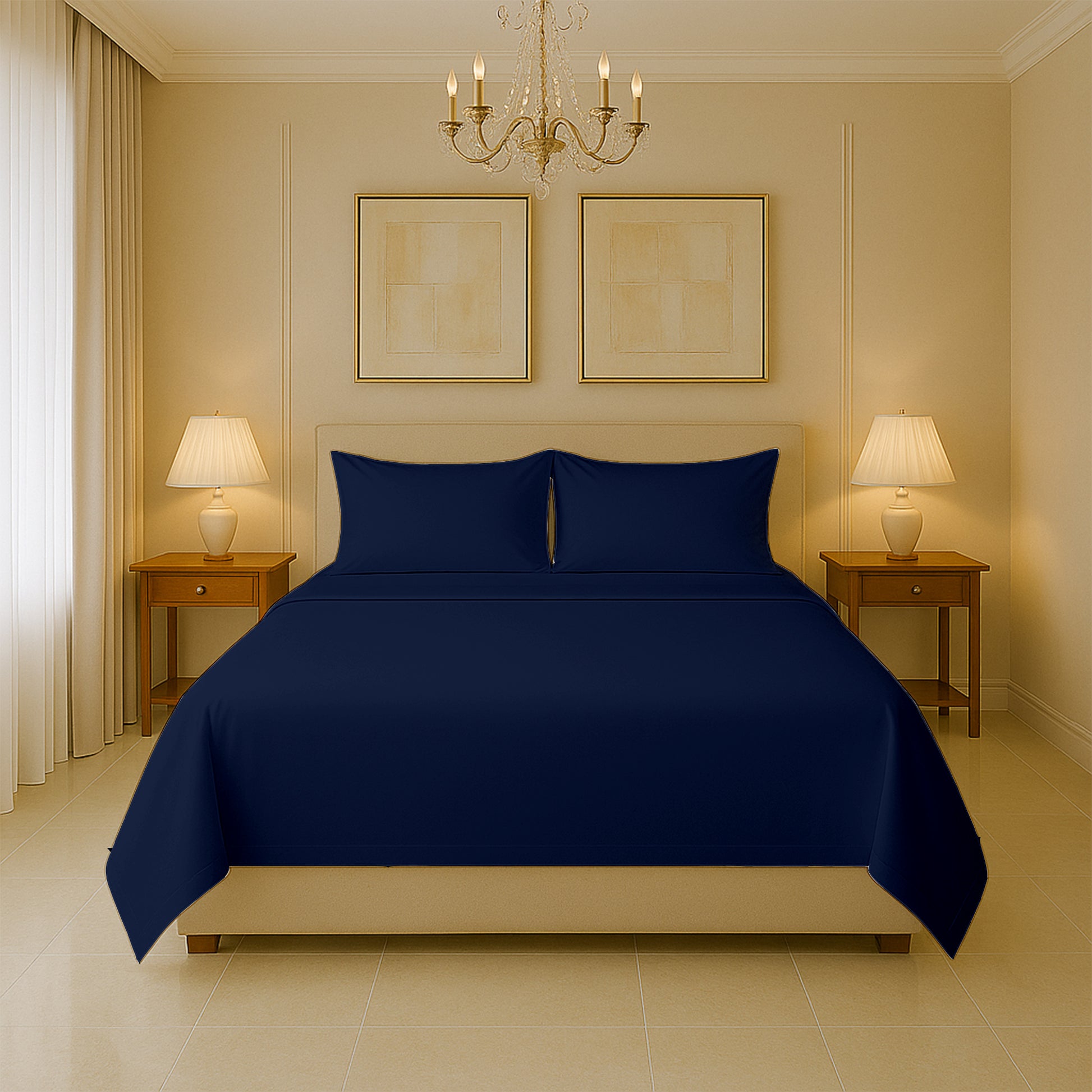 Egyptian cotton sheet set with fitted sheet and pillowcase