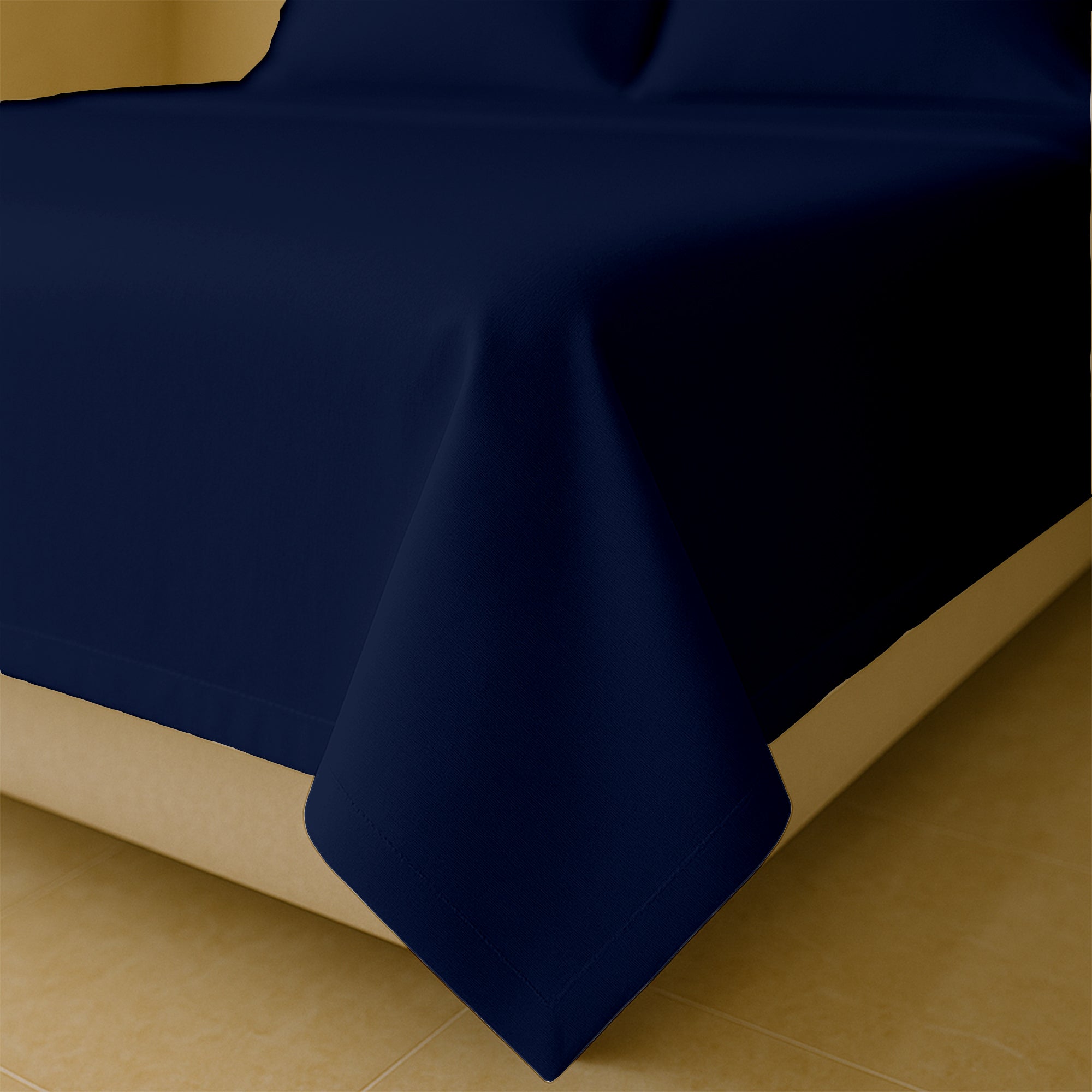 Soft 400 count thread sheets folded on queen size mattress