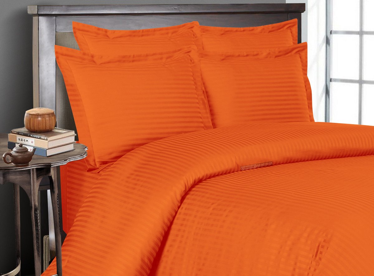 orange stripe bed in a bag