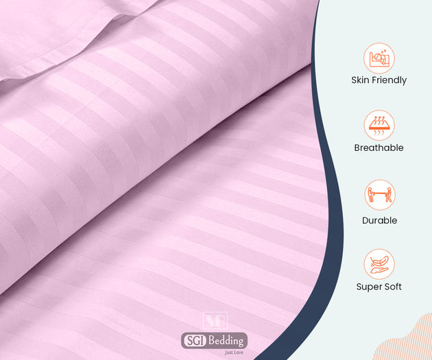 pink stripe rv bedding