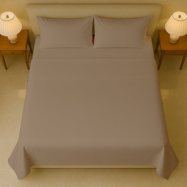  Classic 400 thread count Egyptian cotton sheets set displayed on bed with pillows