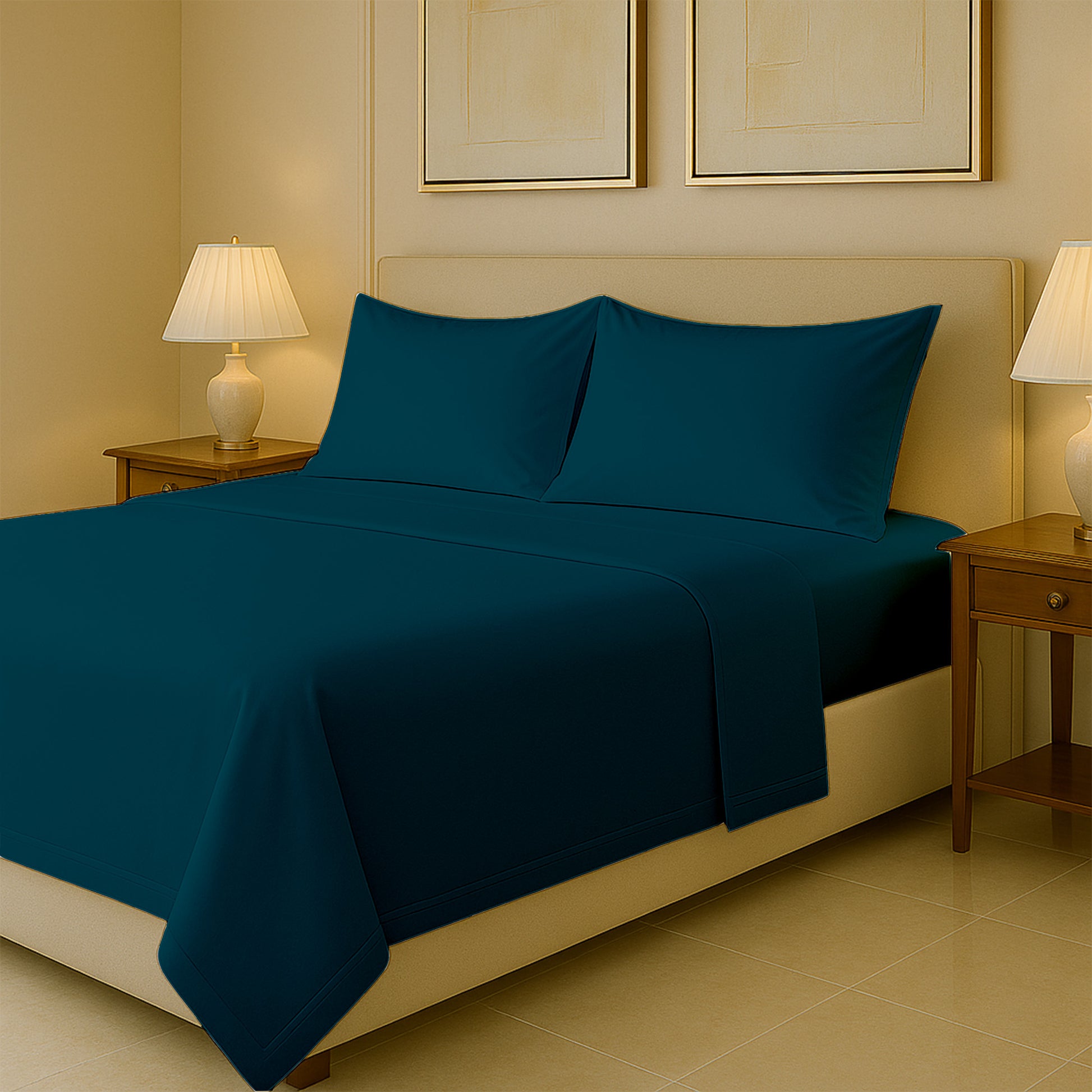 Egyptian cotton sheet set with fitted sheet and pillowcase