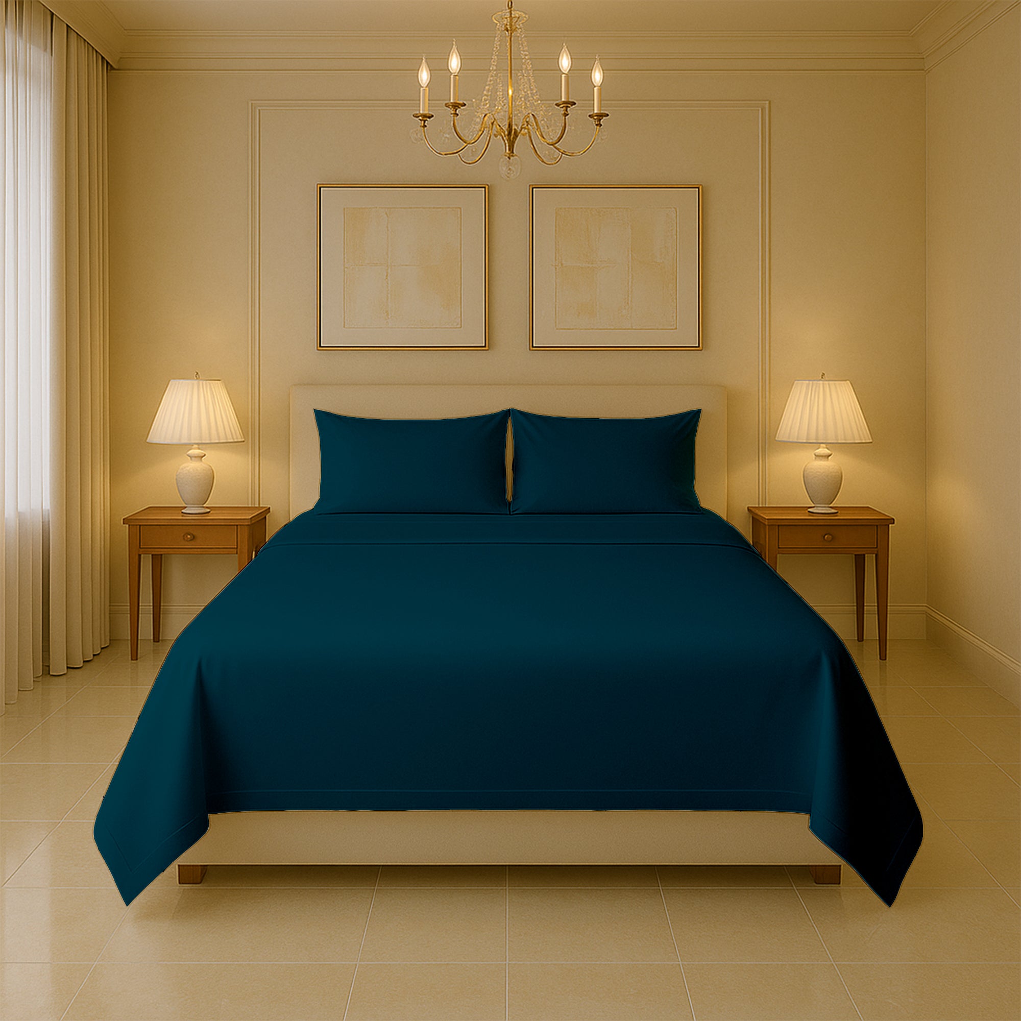 SGI Bedding 400 thread count cotton sheet set with flat sheet, fitted sheet, and pillowcases