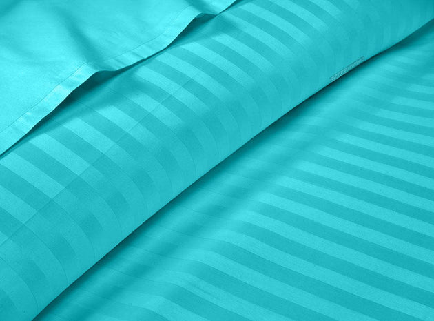 Turquoise blue stripe bed in a bag