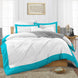 100% Egyptian Cotton Turquoise Blue Two Tone Duvet Cover Set